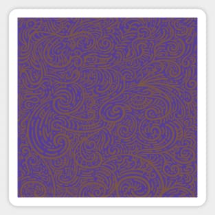 Purple and Bronze Modern Paisley Magnet